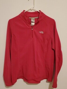 The North Face Large hot Pink Quarter Zip Collared Sweater